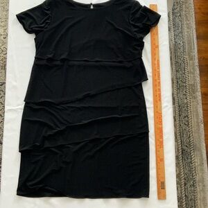 Nina Leonard Classic Black Midi Dress 14?